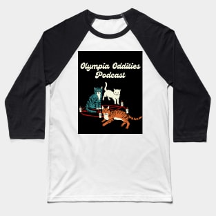 Olympia Oddities Pentagram Cats Baseball T-Shirt